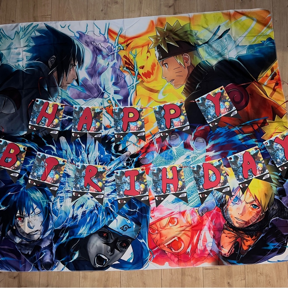 Tapestry & happy birthday banner